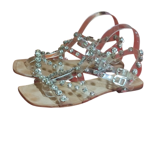 Jeffrey Campbell Silver Sandals with Shimmering Straps - Picture 2 of 15